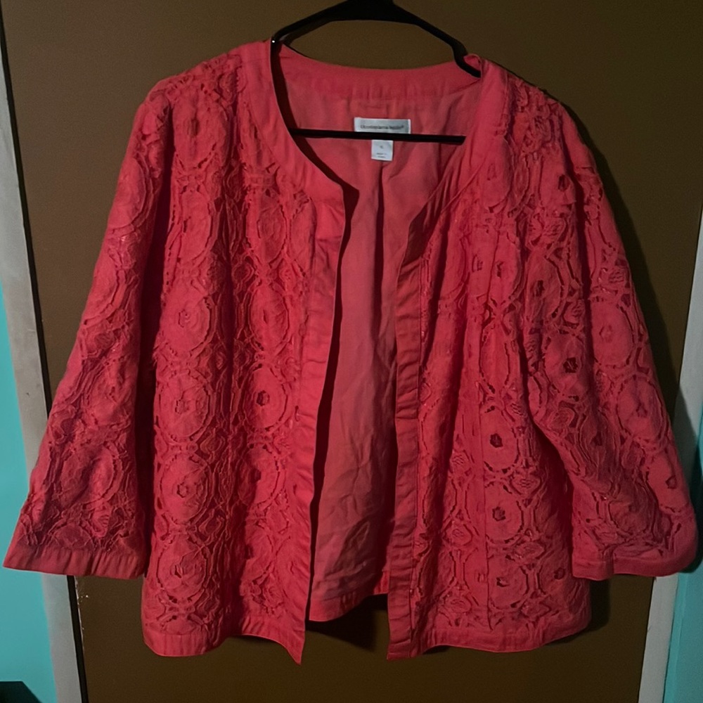 Coral lace spring jacket